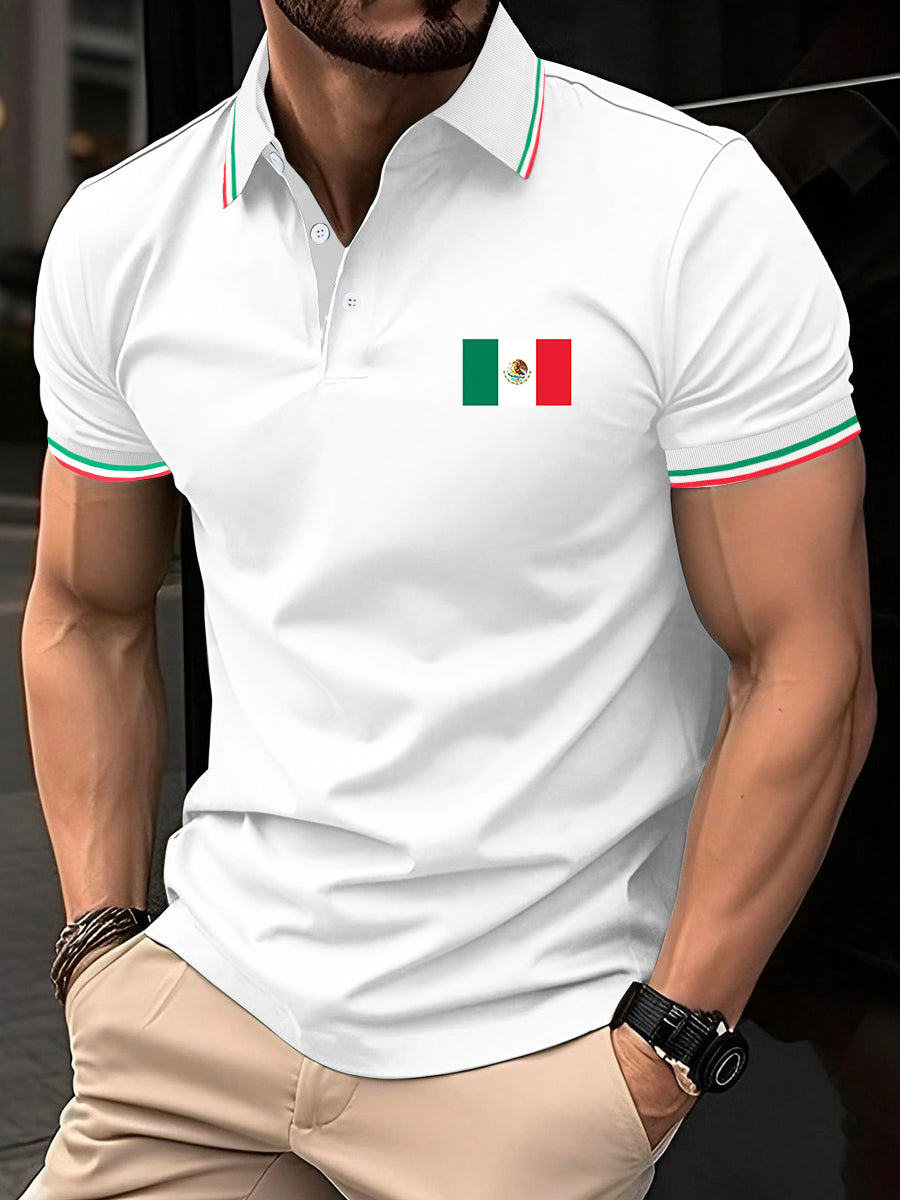 Top casual del día de la independencia de la bandera mexicana de los hombres