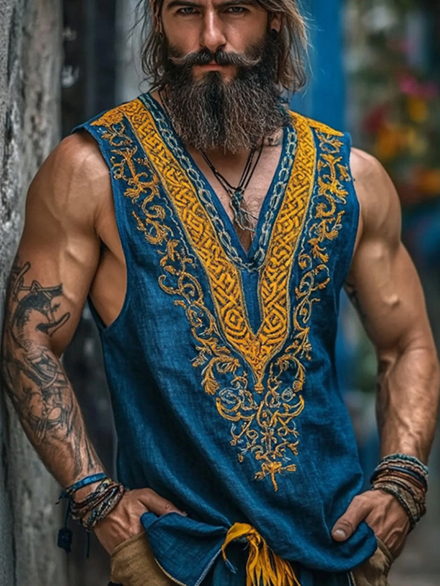 Chaleco de Viking vintage para hombre