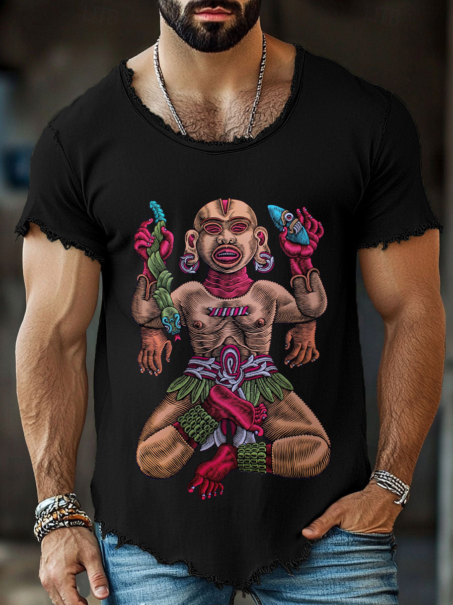Camisetas Cihuateteo de hombre con flecos