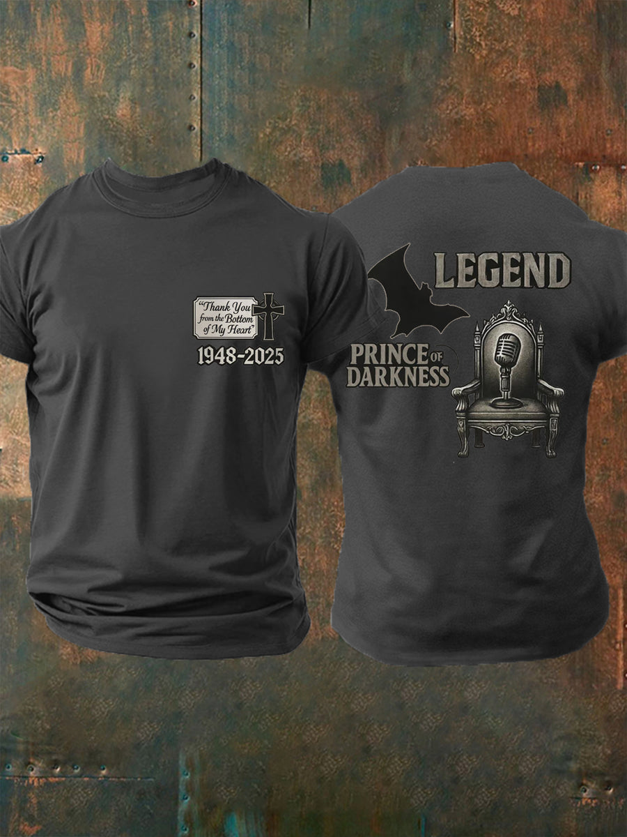 Prince Of Darkness R.I.P Rock Legend Memorial Camiseta Hombre