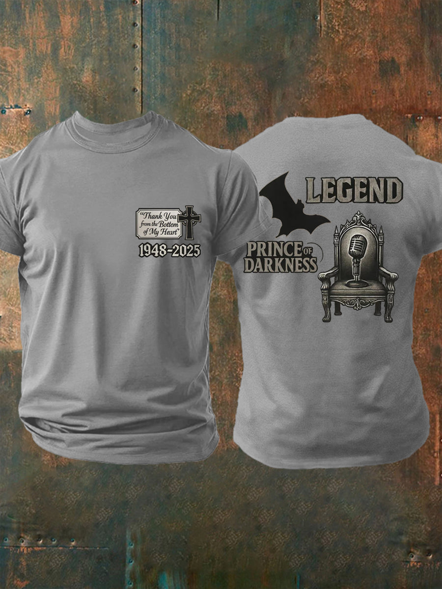 Prince Of Darkness R.I.P Rock Legend Memorial Camiseta Hombre