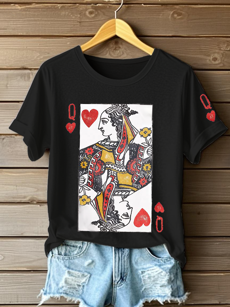 Camisetas Queen of Hearts de Poker para mujer