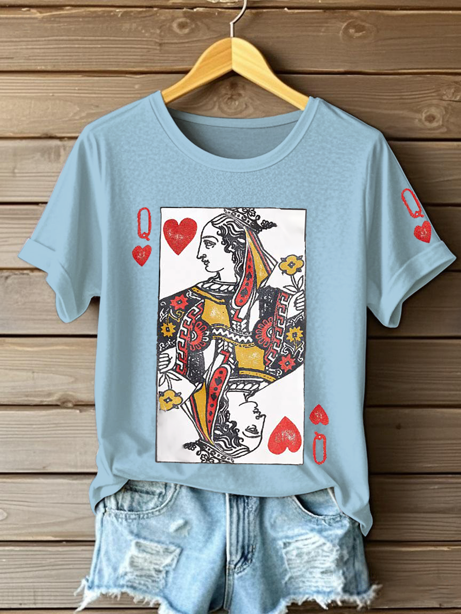 Camisetas Queen of Hearts de Poker para mujer