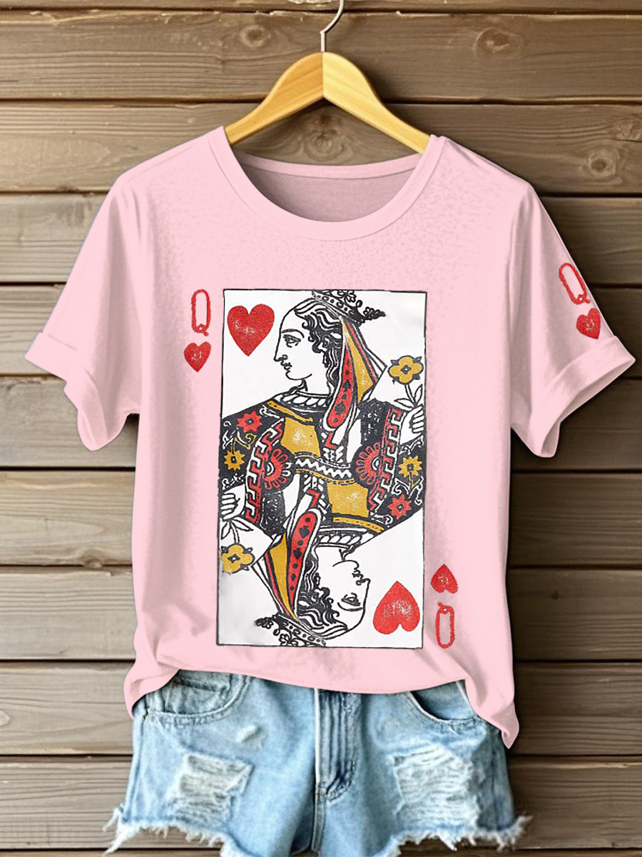 Camisetas Queen of Hearts de Poker para mujer