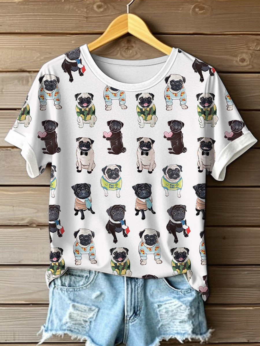Camiseta Pug Art Print para mujer