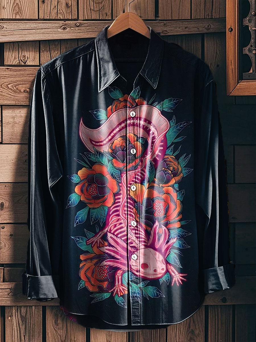 Camisa estampada de salamandra mexicana Fiesta Cinco De Mayo para hombre