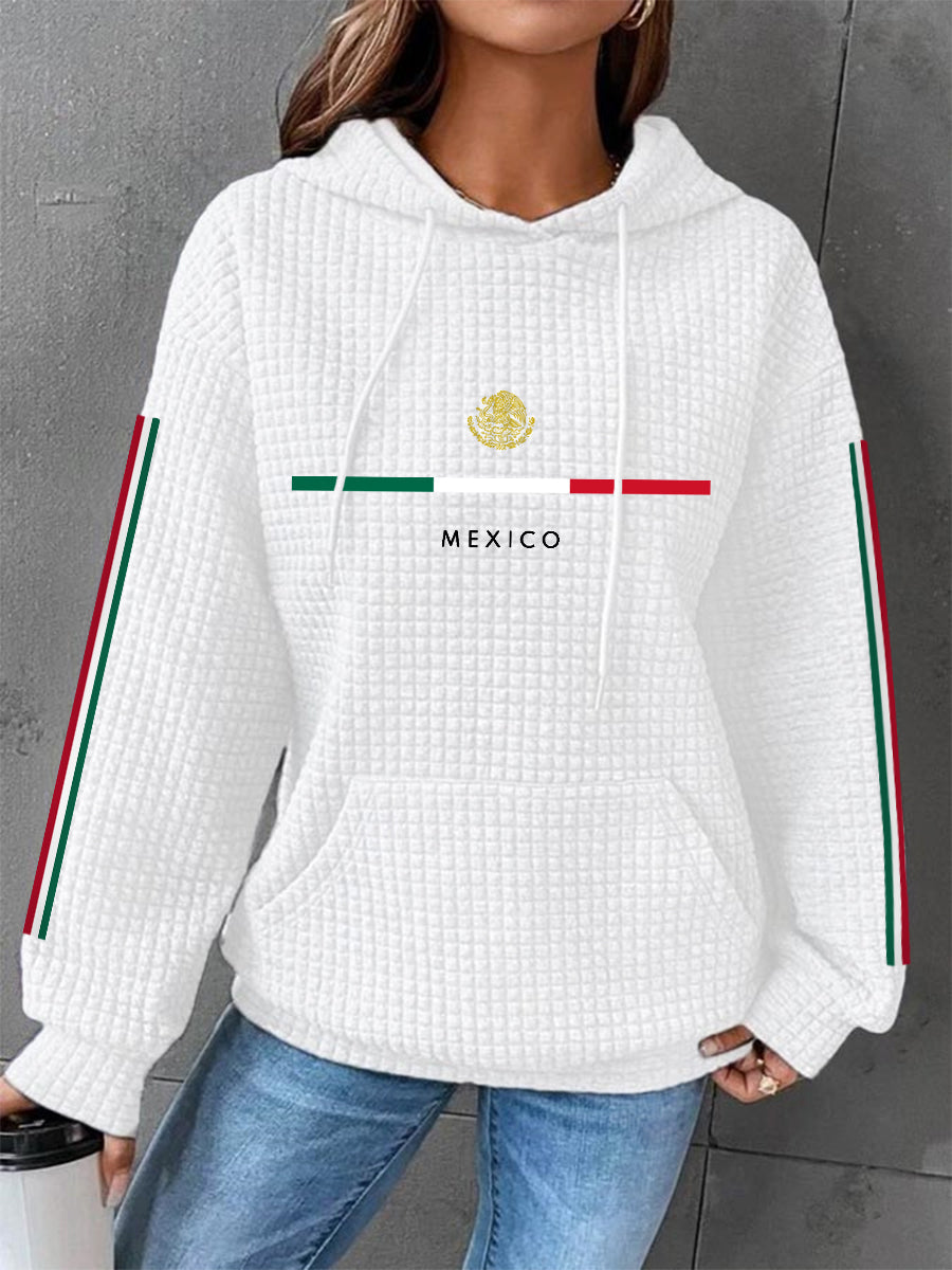 Sudadera casual de la galleta de la impresión de la bandera mexicana de las mujeres