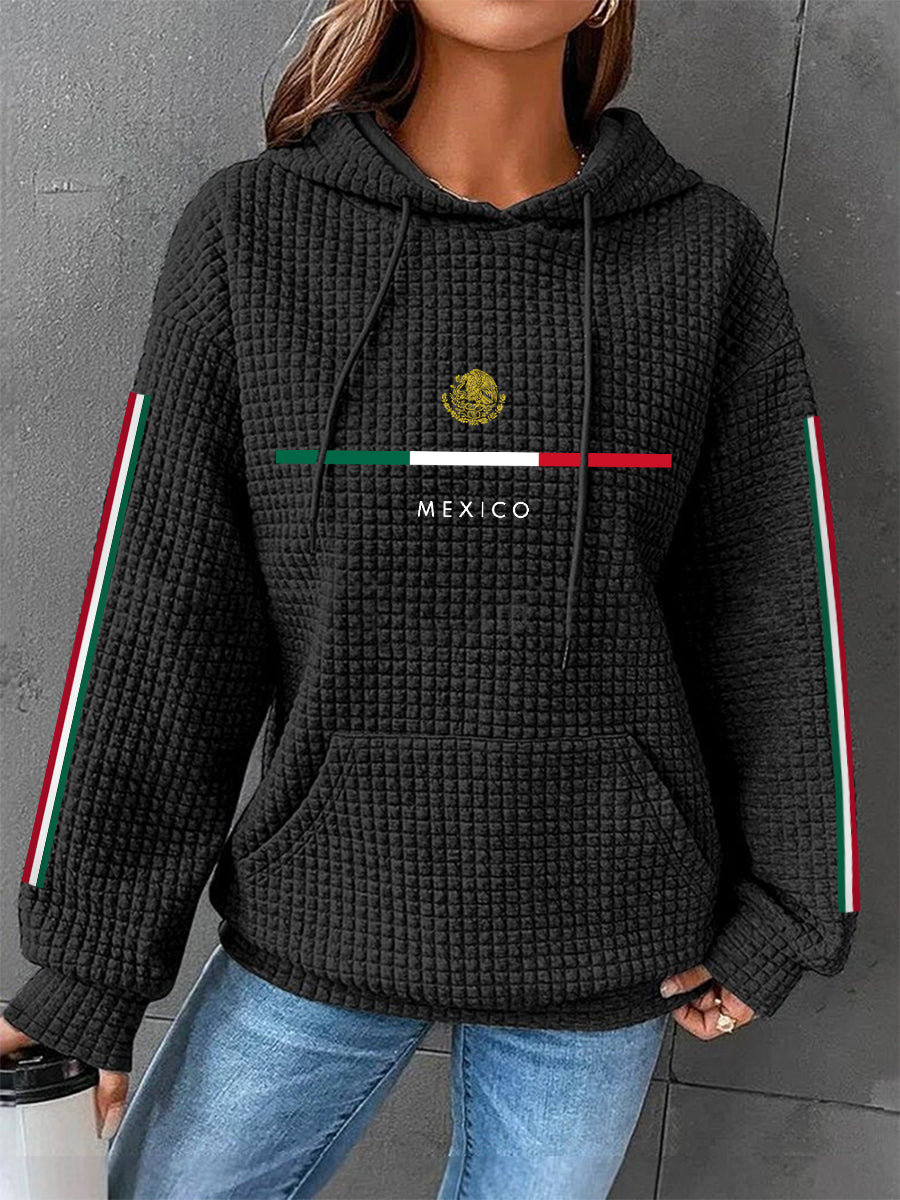 Sudadera casual de la galleta de la impresión de la bandera mexicana de las mujeres