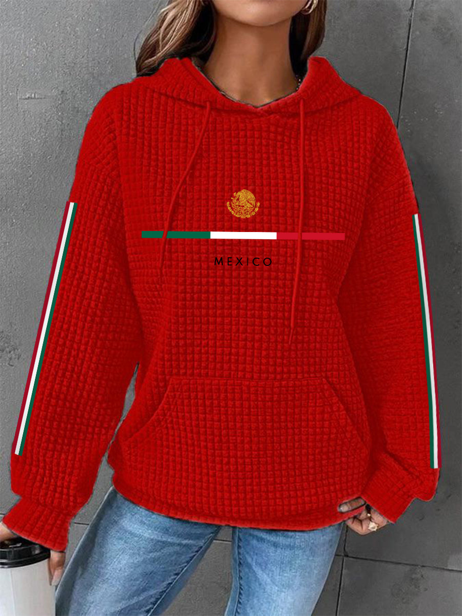 Sudadera casual de la galleta de la impresión de la bandera mexicana de las mujeres