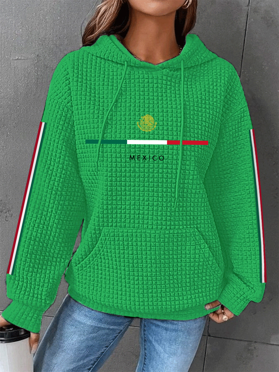 Sudadera casual de la galleta de la impresión de la bandera mexicana de las mujeres