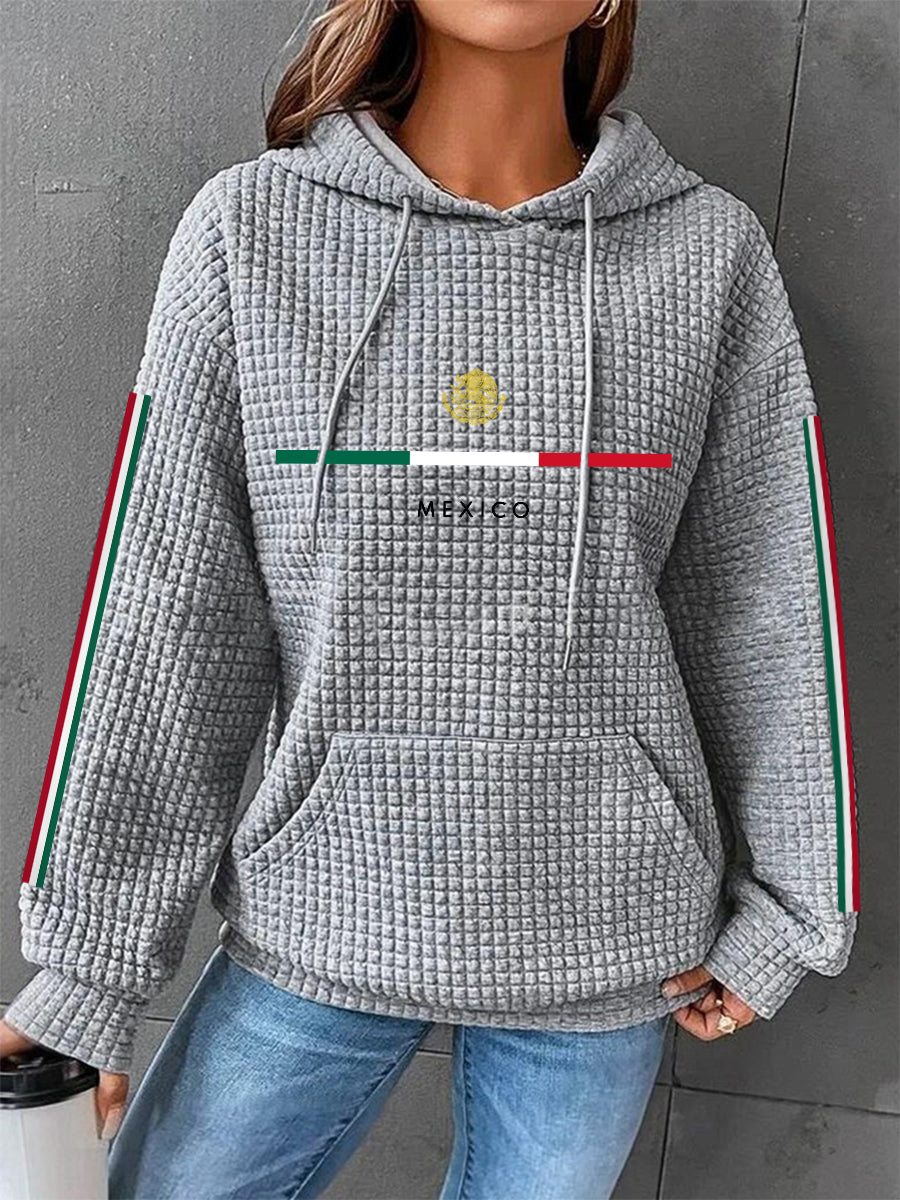 Sudadera casual de la galleta de la impresión de la bandera mexicana de las mujeres