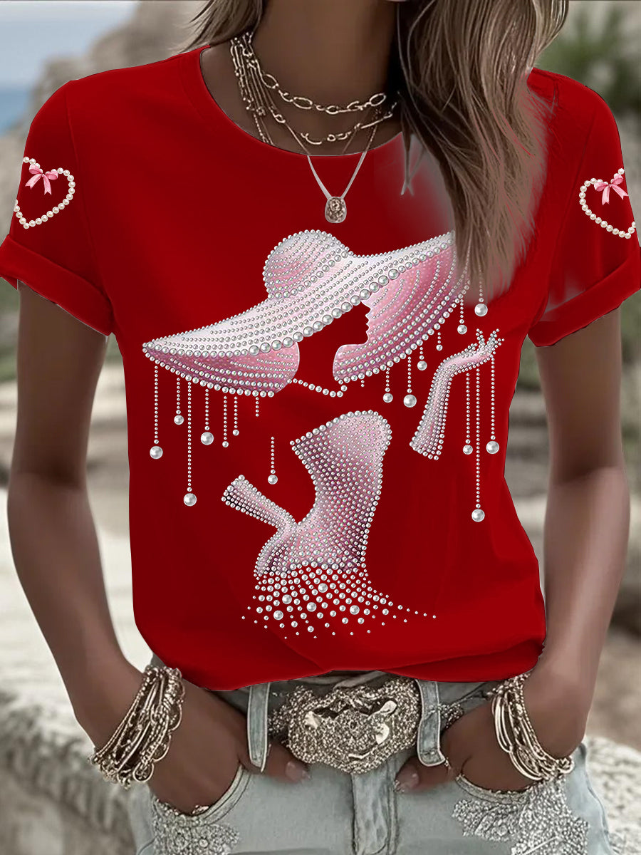 Camiseta de manga corta de la conciencia del cáncer de pecho de las mujeres