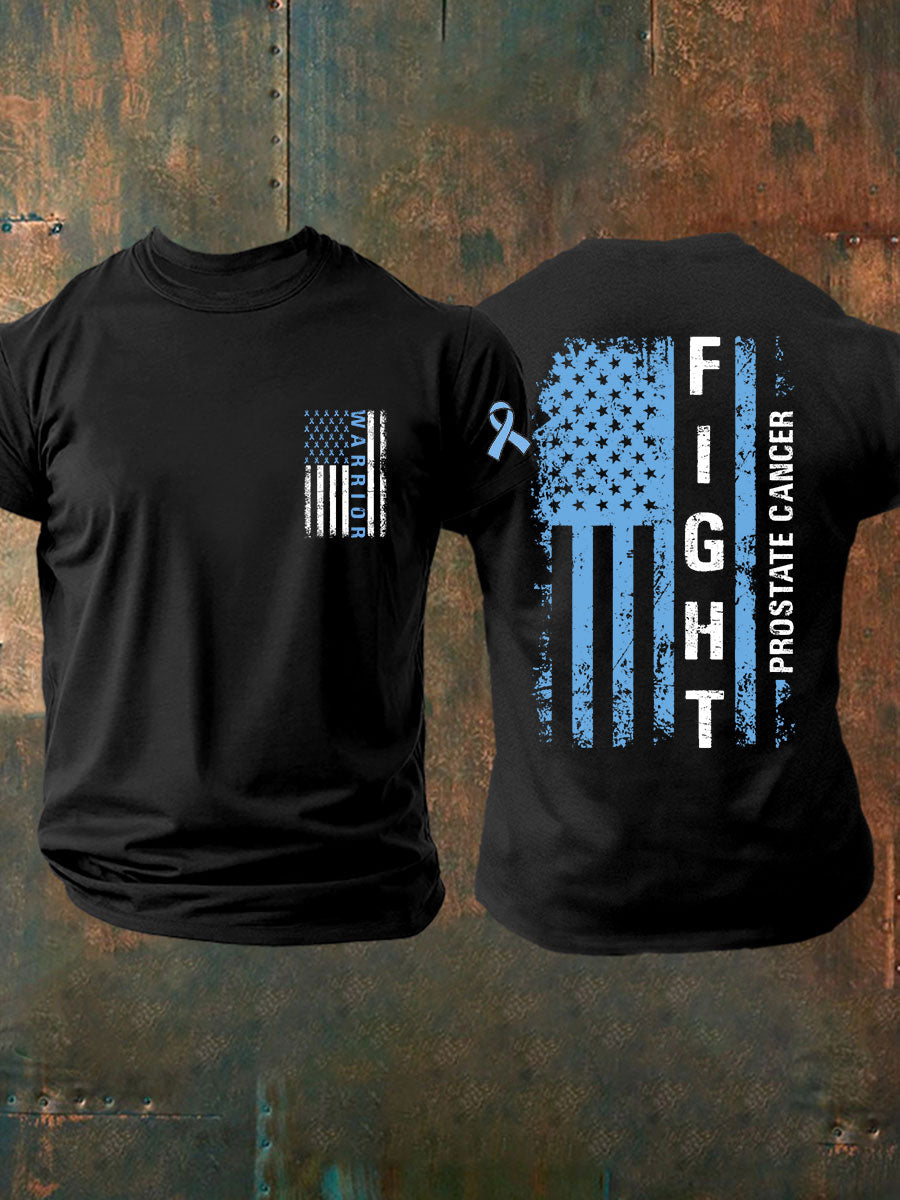 Camiseta casual de la impresión de la conciencia del cáncer de próstata de los hombres