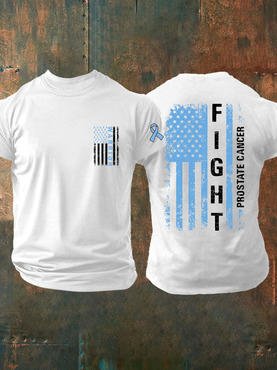Camiseta casual de la impresión de la conciencia del cáncer de próstata de los hombres