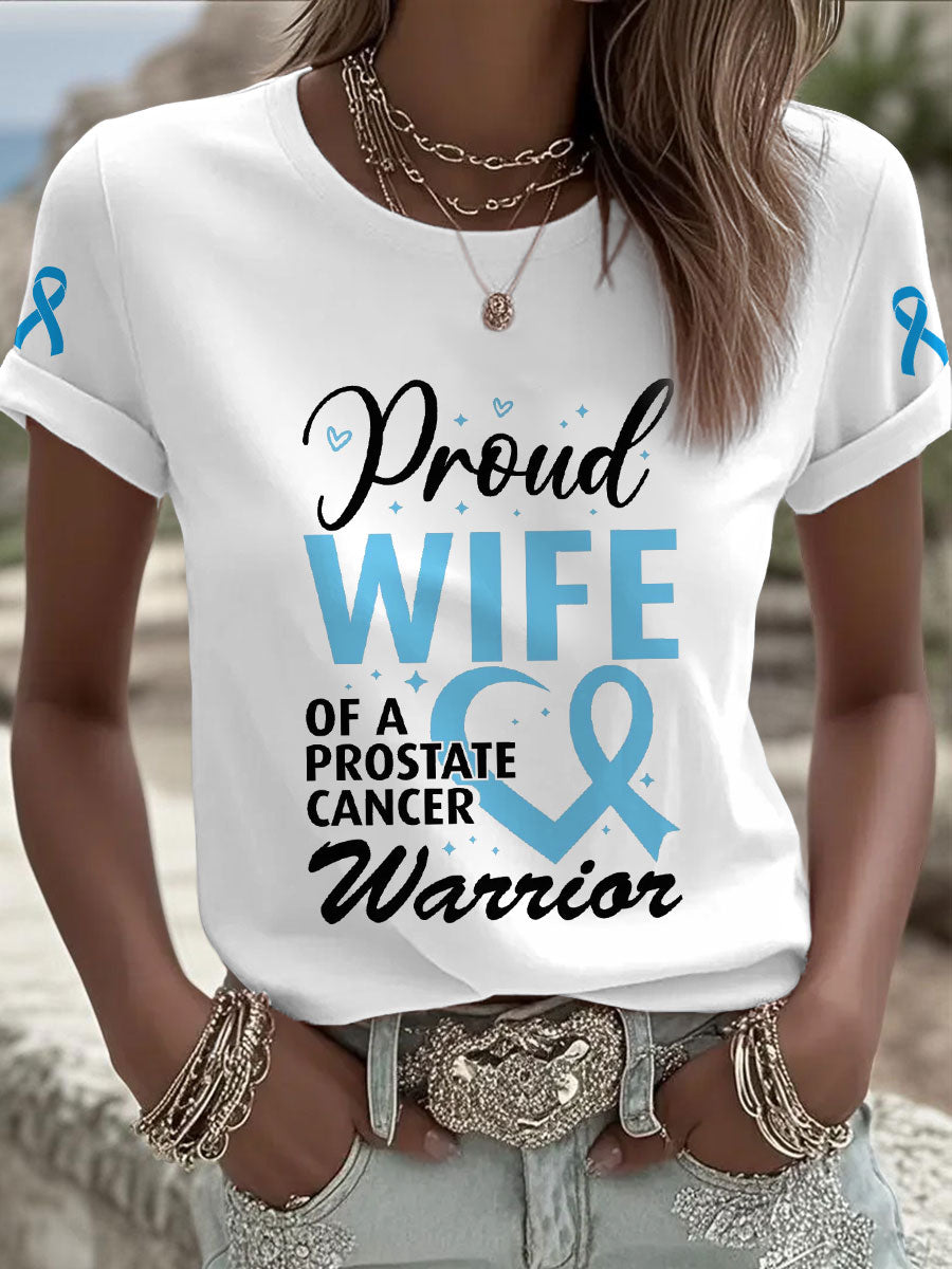 Camiseta Esposa de la conciencia del cáncer de próstata de las mujeres