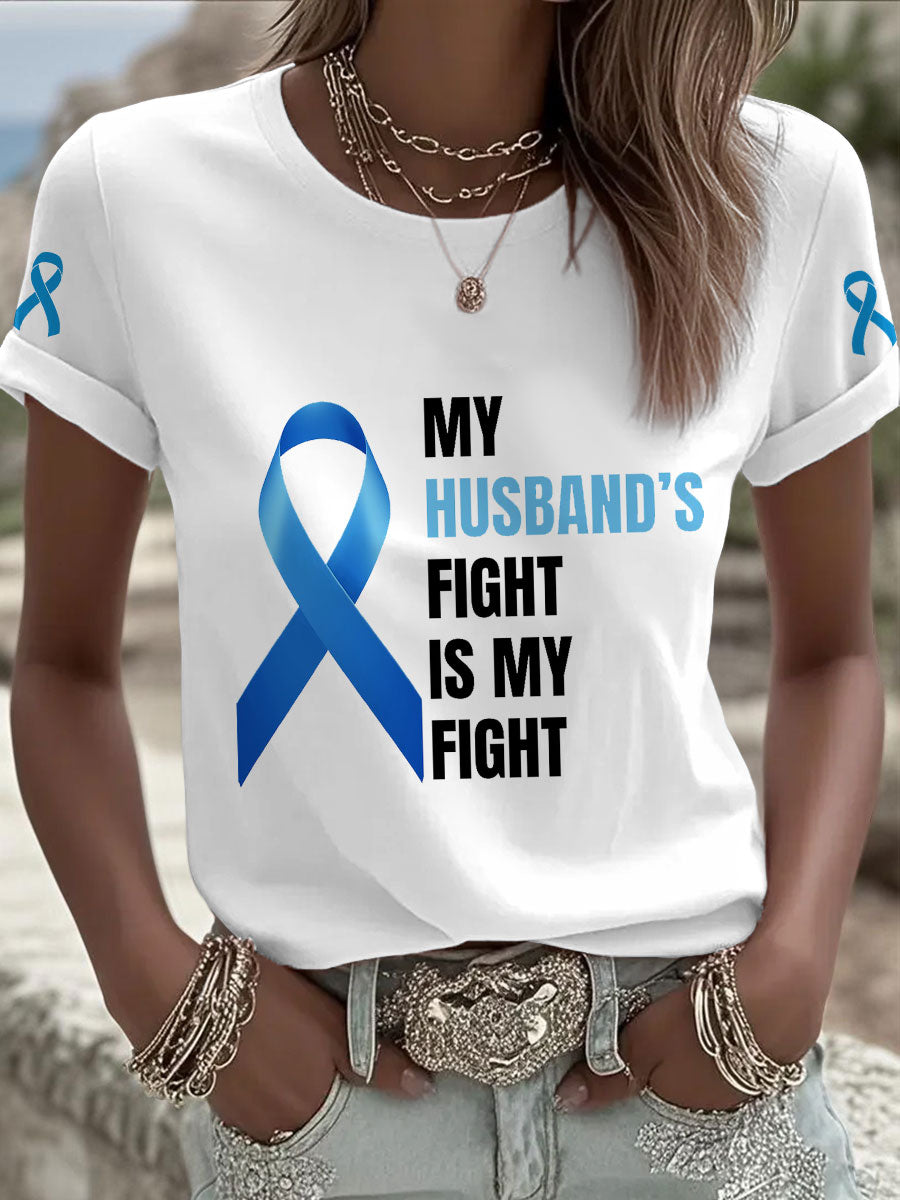 Camisetas mujer conciencia cáncer de próstata esposa