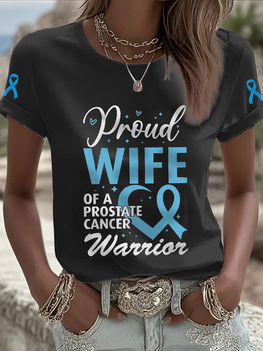 Camiseta Esposa de la conciencia del cáncer de próstata de las mujeres