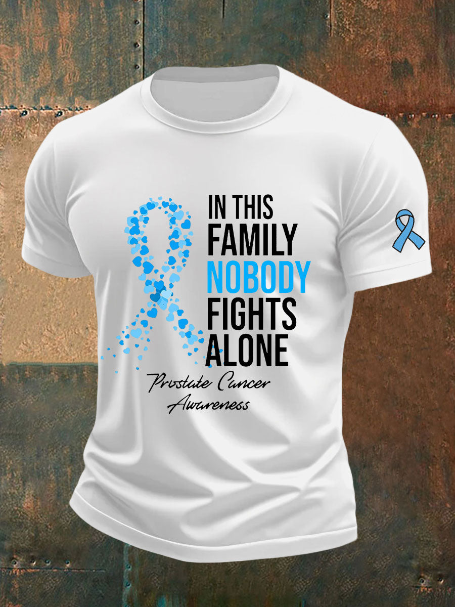 Camiseta casual de la impresión de la conciencia del cáncer de próstata de los hombres