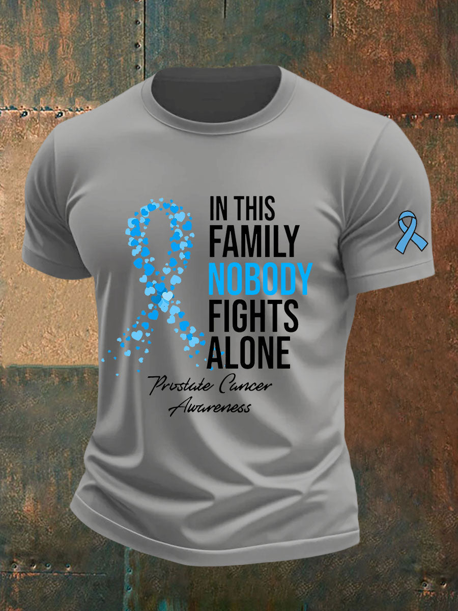 Camiseta casual de la impresión de la conciencia del cáncer de próstata de los hombres