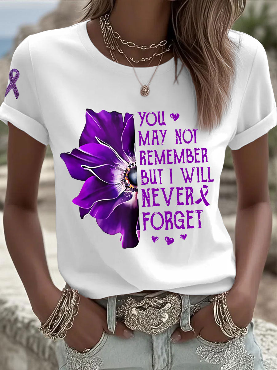 Camisetas de ropa de mujer que quizás no recuerdes pero nunca olvidaré la enfermedad de Alzheimer