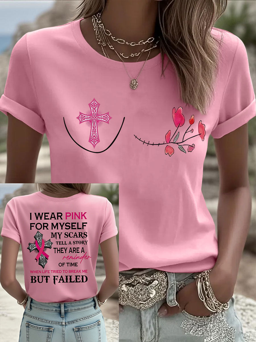 La conciencia del cáncer de mama de las mujeres que uso rosa para mí imprimir camiseta casual