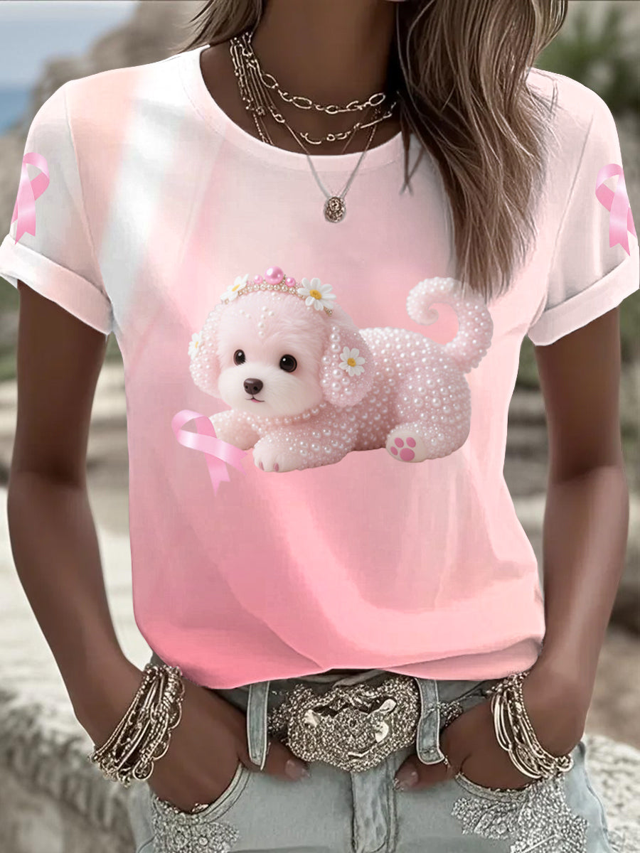 Camiseta impresa cáncer de pecho de las mujeres