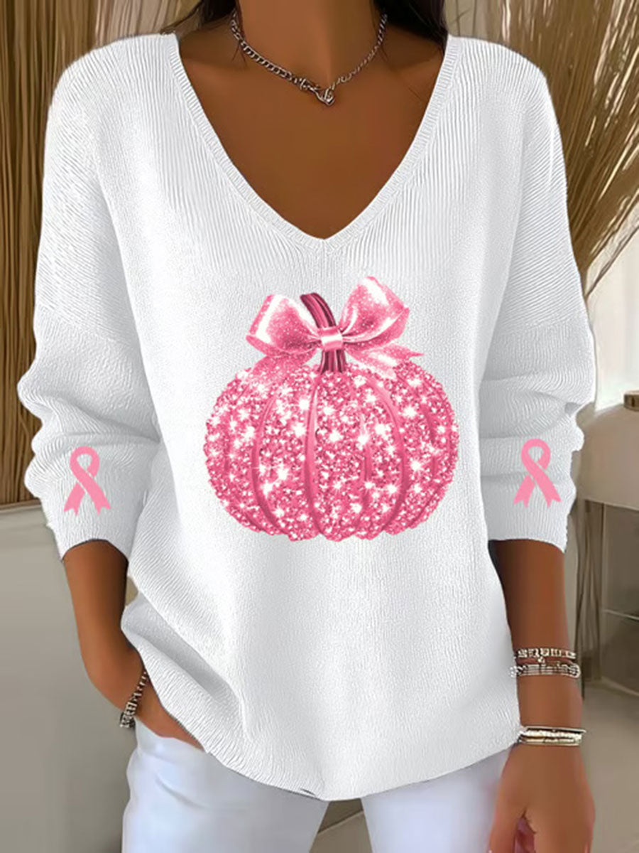 Top Casual con Estampado de Cinta Rosa para Mujer