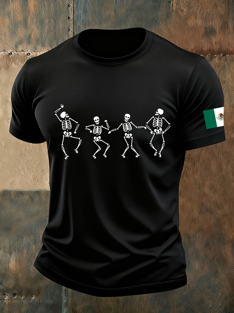 Camiseta Día de los muertos con estampado vintage para hombre