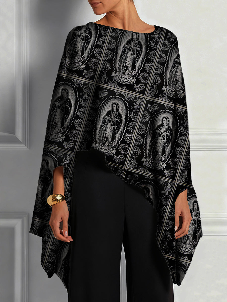 Guadalupe Day Casual Vintage Cape Top para mujer