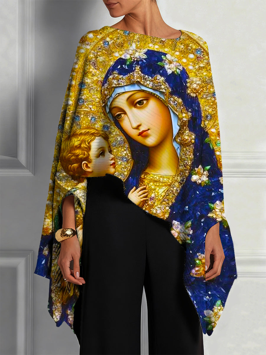 Guadalupe Day Casual Vintage Cape Top para mujer