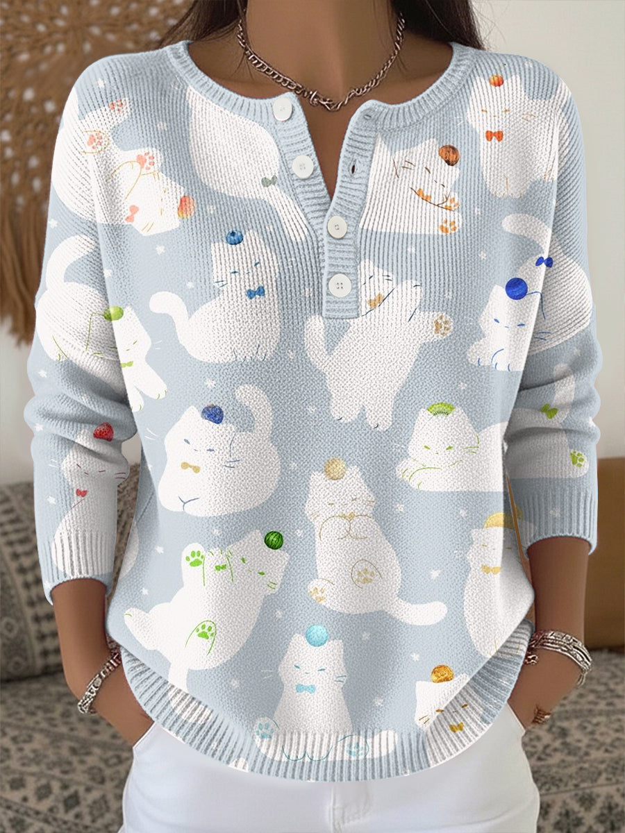 Top de punto con estampado de animal lindo para mujer