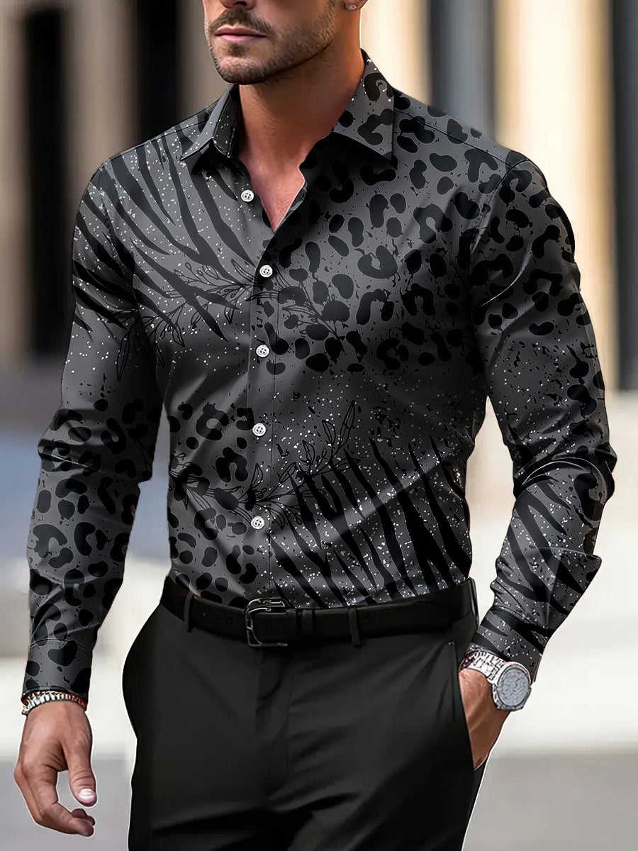 Hombre Vintage Animal Print Artístico Business Casual Camisa
