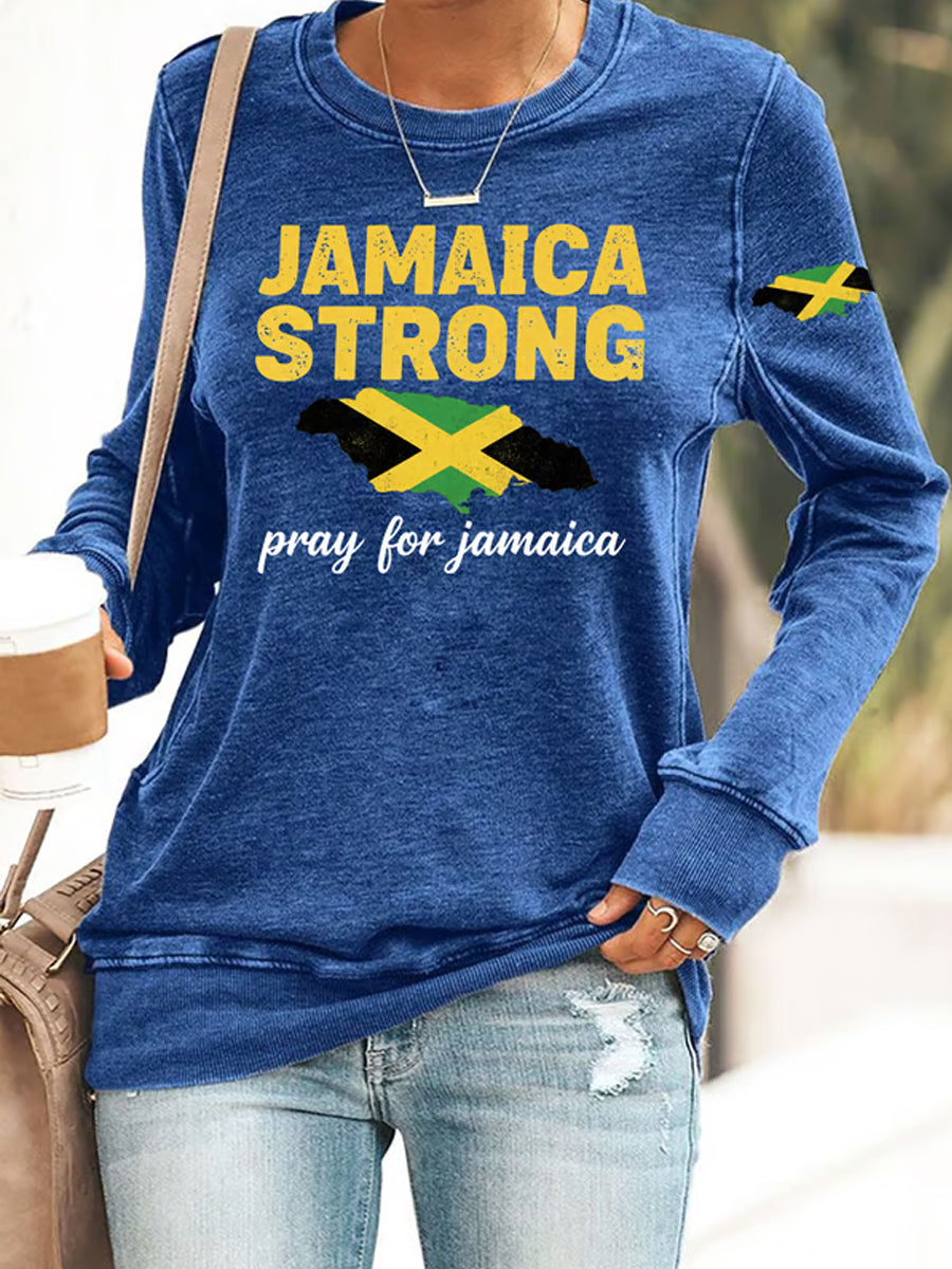 Mujer Jamaica Strong Pray For Jamaica Imprimir Sudadera