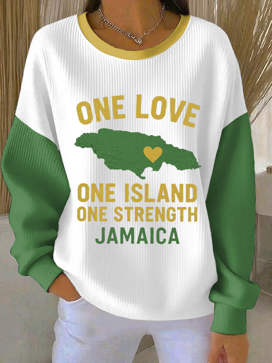 Sudadera de mujer Huracán Melissa One Love One Island One Strength Support Jamaica