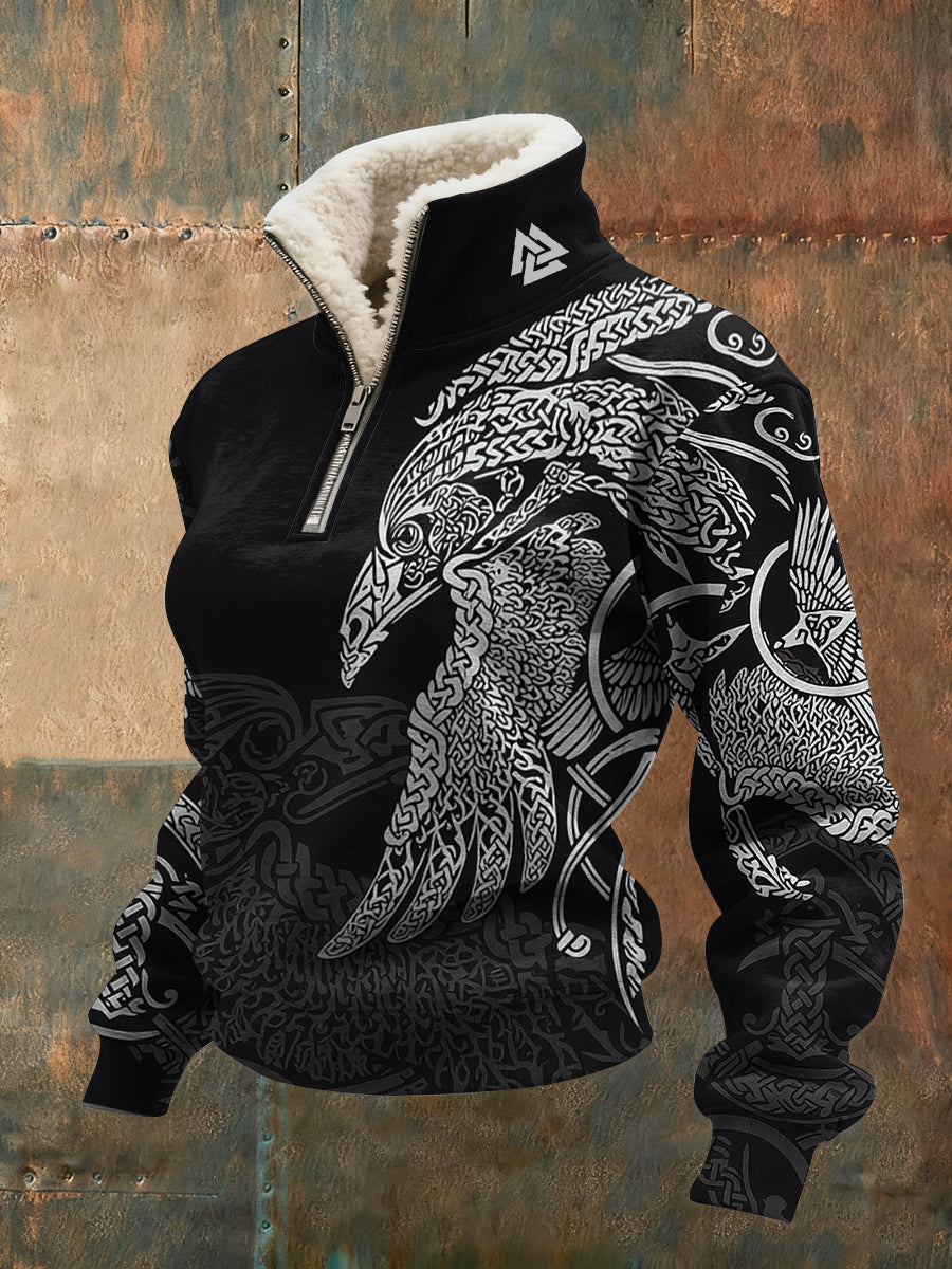 Top de mujer con cuello de felpa Viking