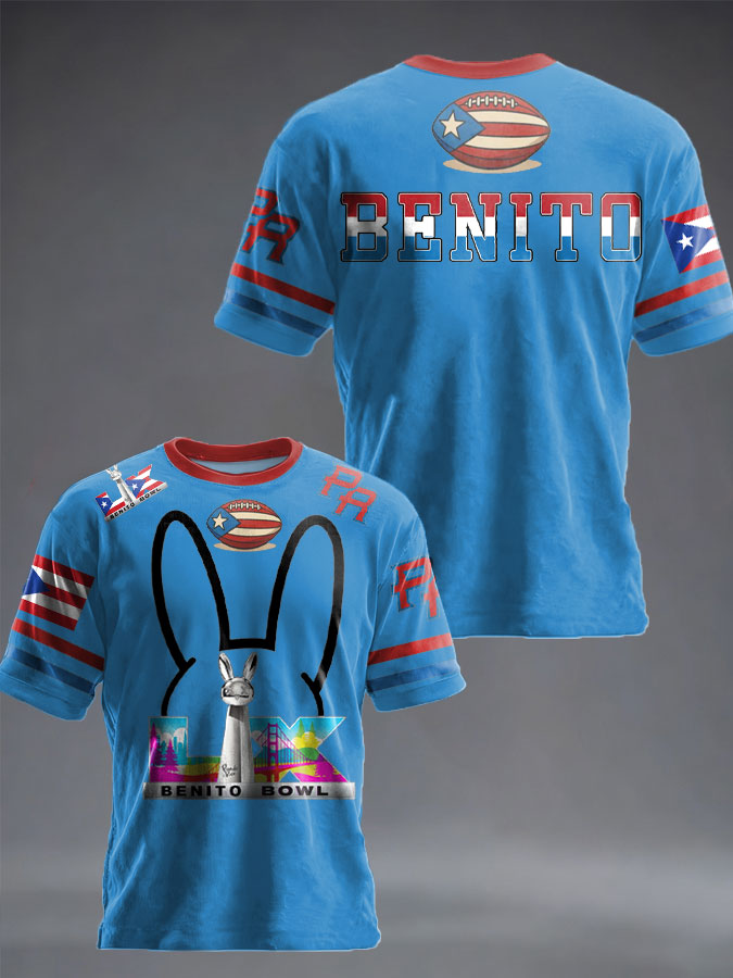 Unisex conejito fútbol música amante impreso camiseta