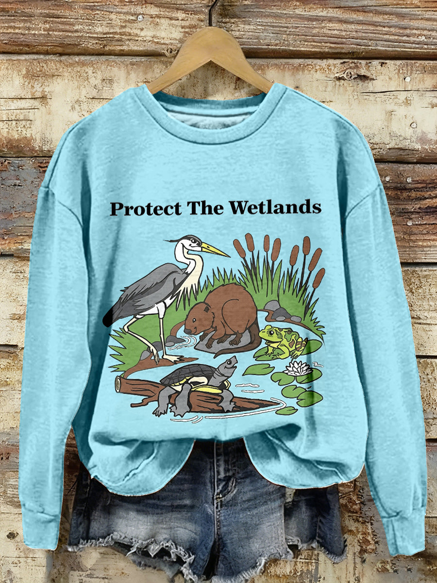 Sudadera con estampado Protect The Wetlands para mujer