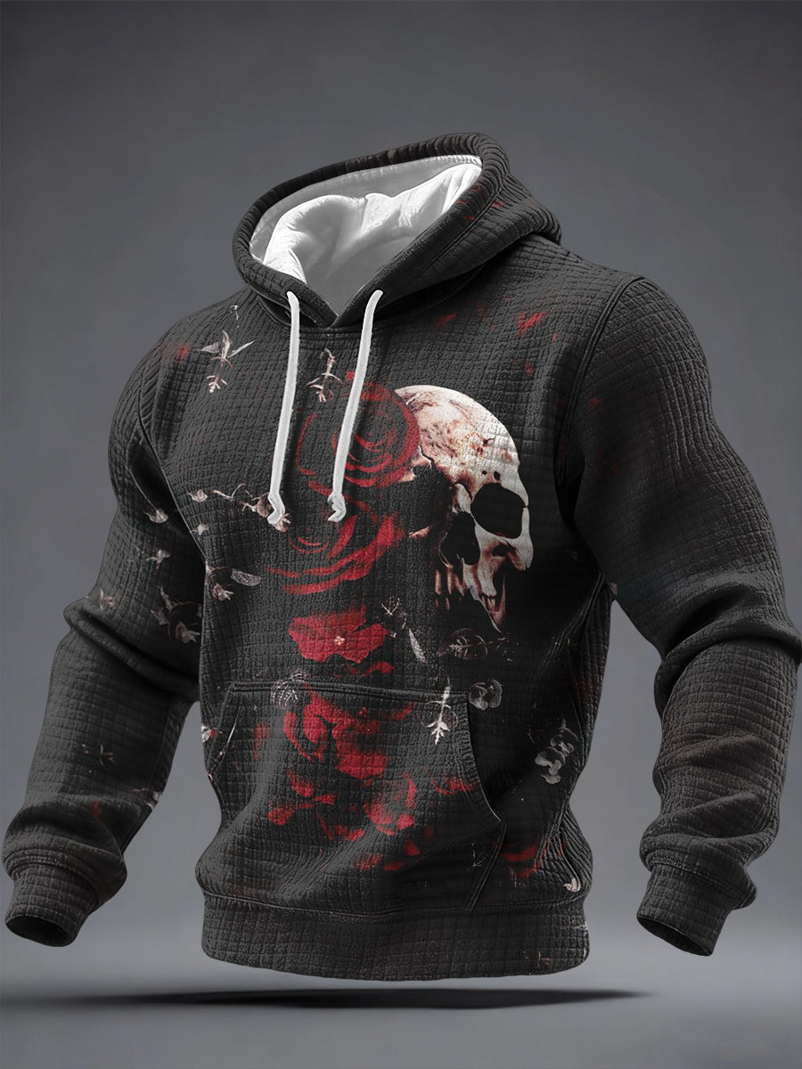 Cráneo gótico de los hombres Impreso Hoodie