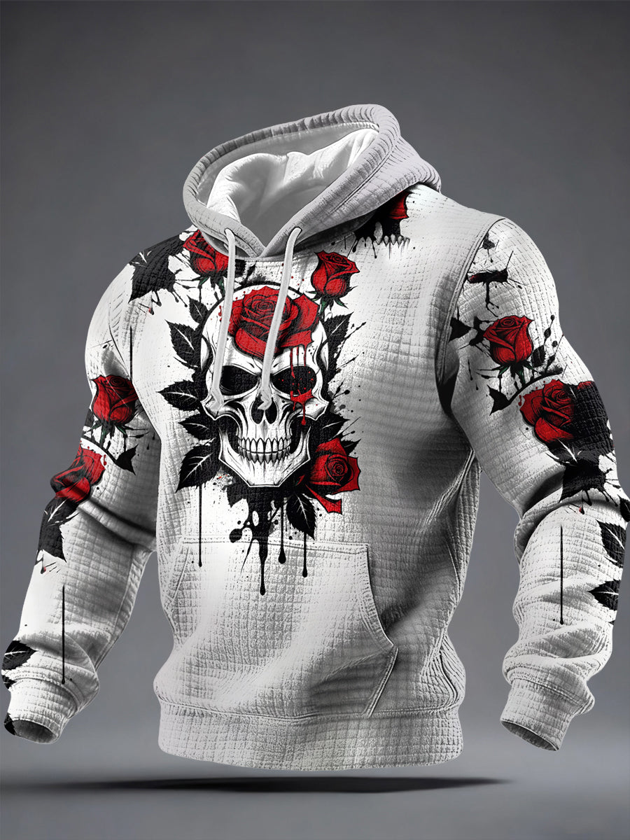 Cráneo gótico de los hombres Impreso Hoodie