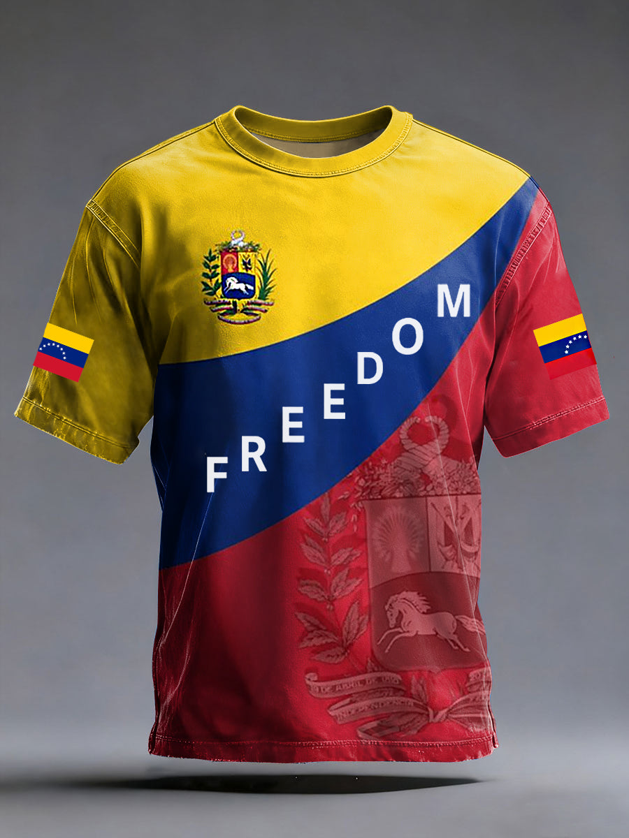 Camiseta de manga corta Freedom Venezuela para hombre