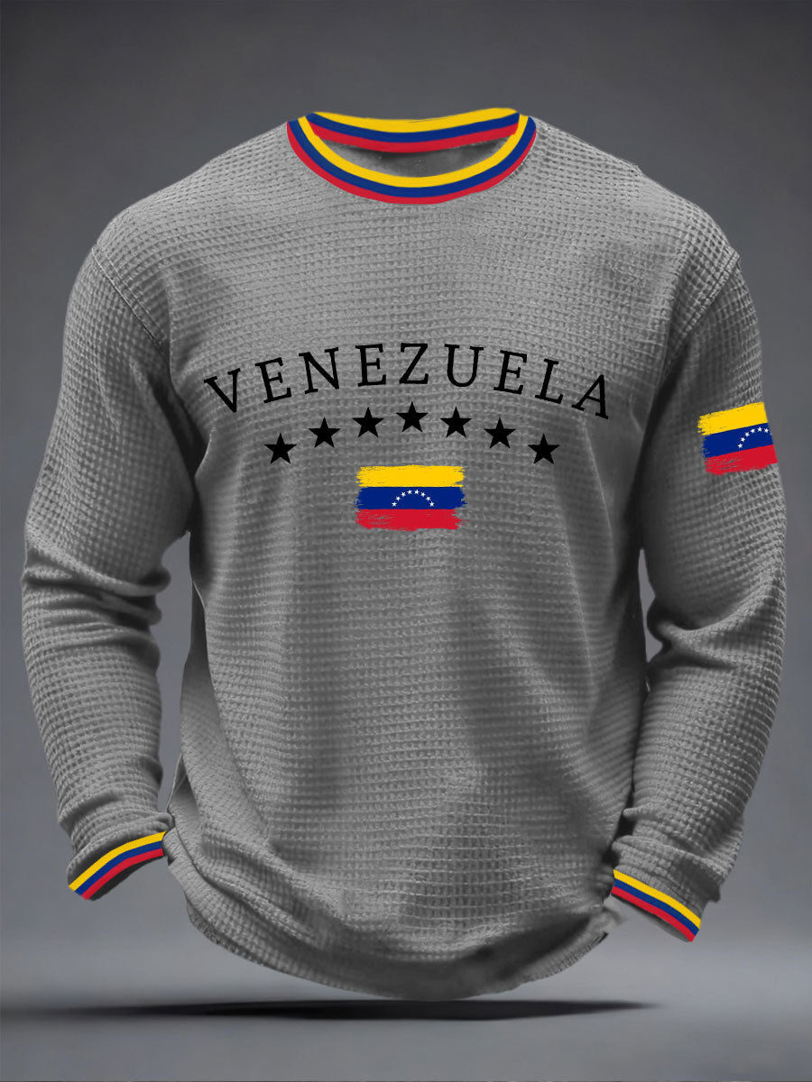 Camiseta casual con estampado venezolano para hombre