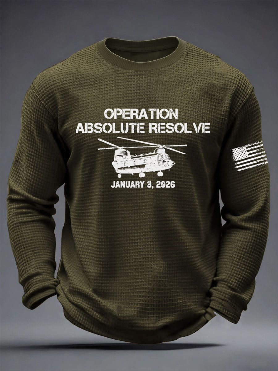 Camiseta de manga larga estampada Operation Absolute Resolve para hombre