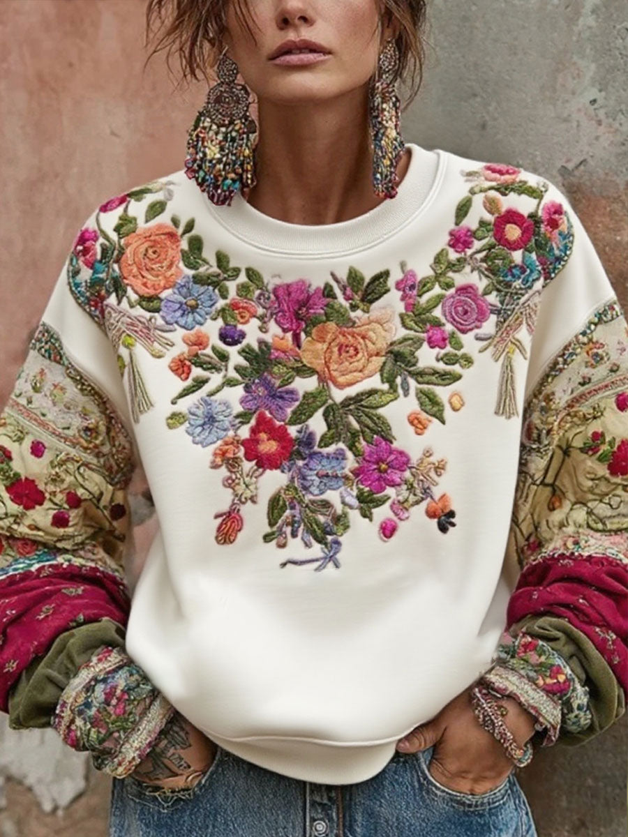 Sudadera impresa floral de la conciencia del cáncer de pecho de las mujeres