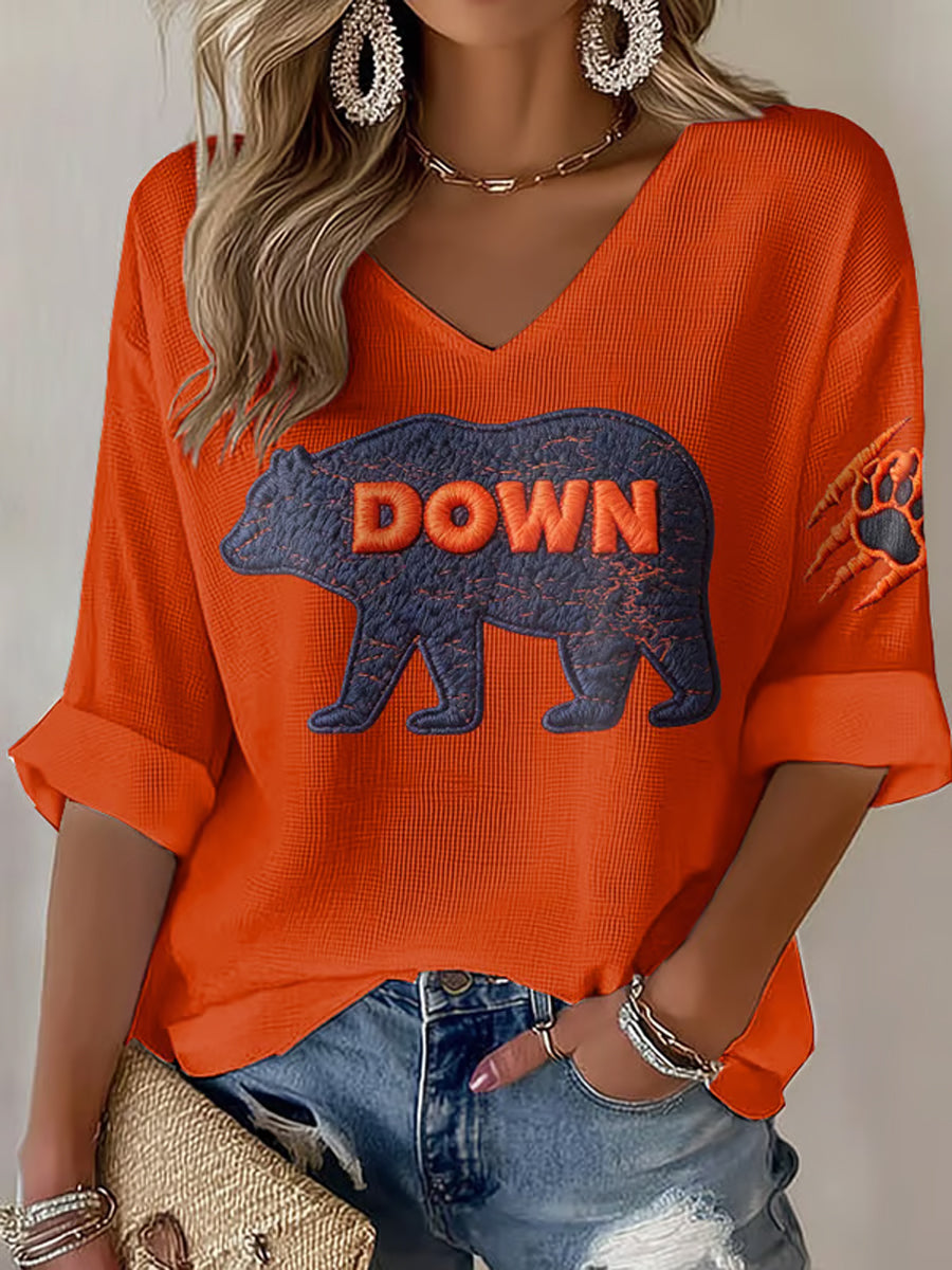 Los aficionados al fútbol de las mujeres Gameday Casual Waffle camiseta