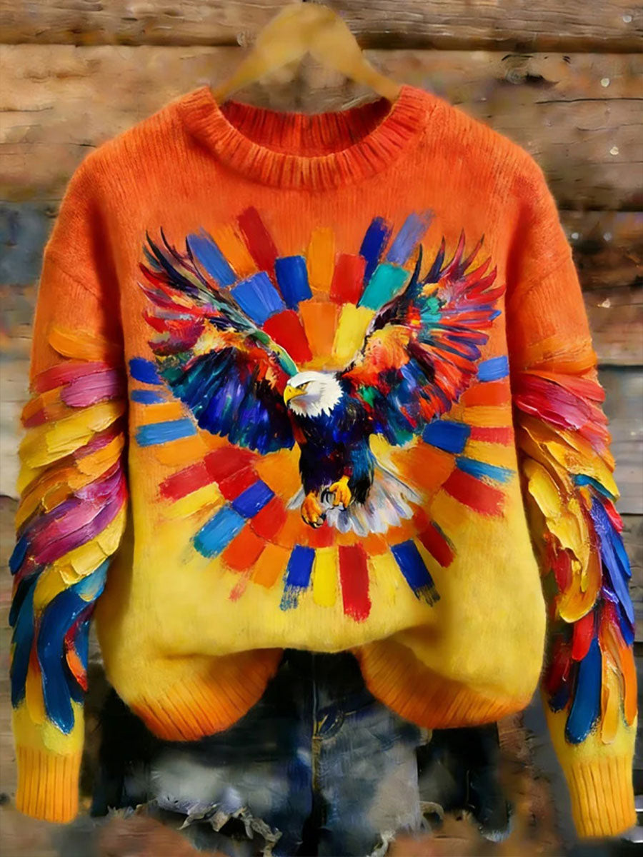 Sudadera Casual Mujer Eagle Print