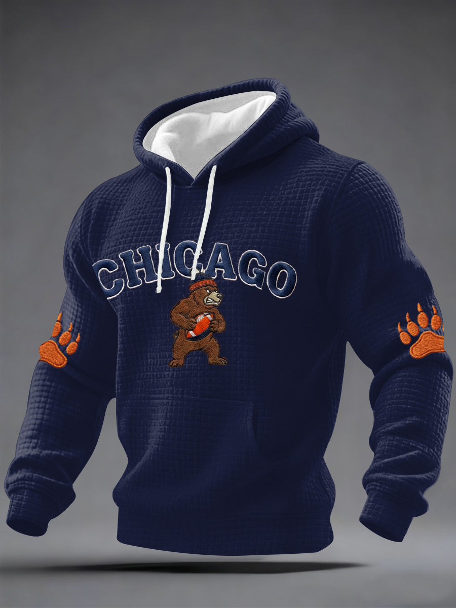 Sudadera con capucha a cuadros casual Gameday de los aficionados al fútbol de los hombres