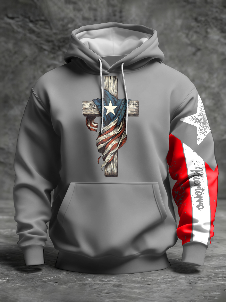 Hombres Puerto Rico orgulloso arte impreso Hoodie