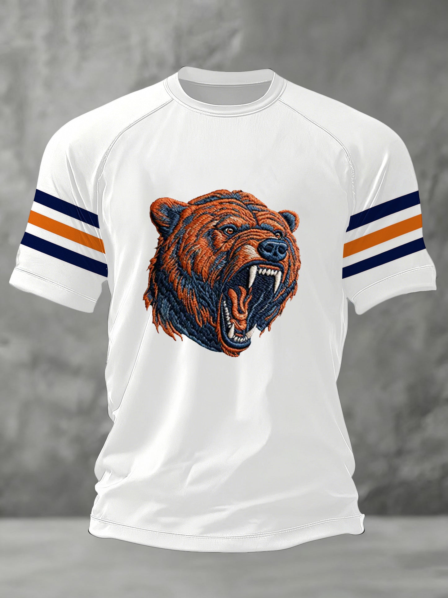 Camiseta casual Gameday de los fanáticos del fútbol de la impresión del oso de los hombres