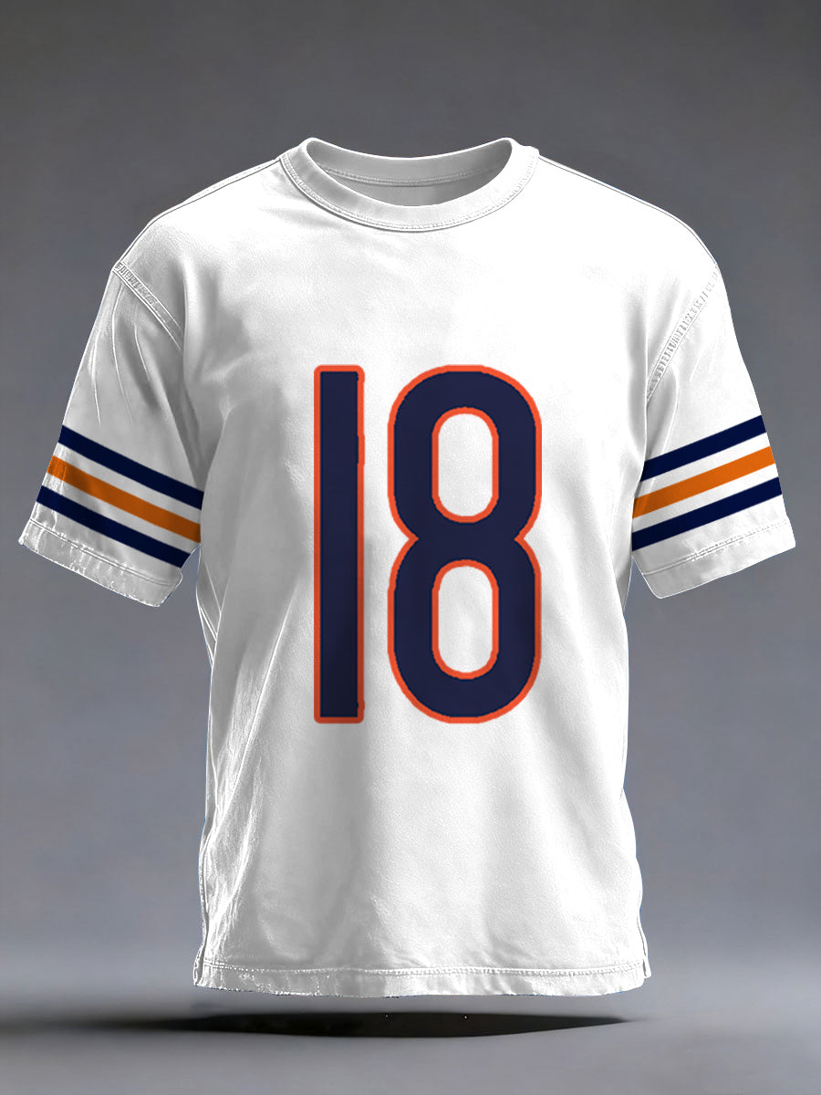 Número 18 Chicago de los hombres aficionados al fútbol Gameday Casual Tee