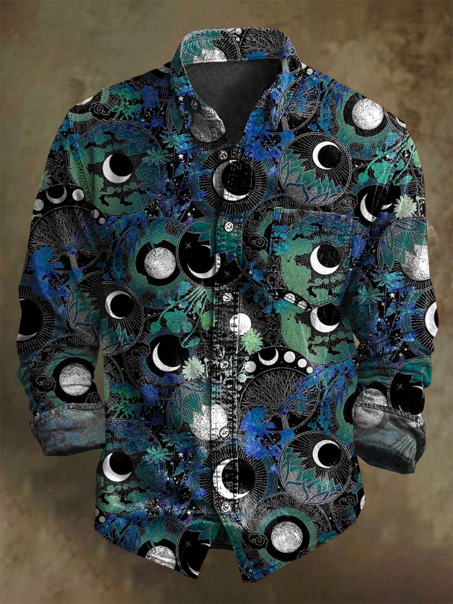 Camisa de manga larga con estampado misterioso inspirado en la medianoche